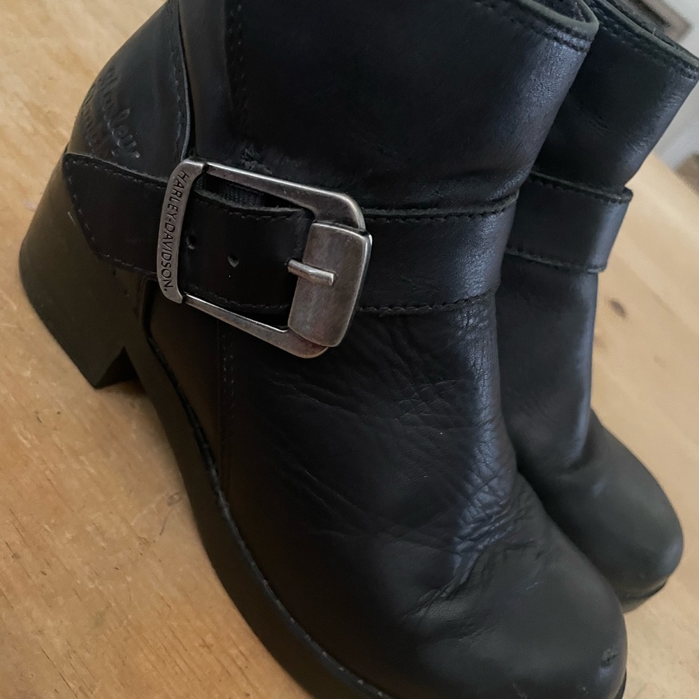 Harley-Davidson Black Leather Women's ankle Boots